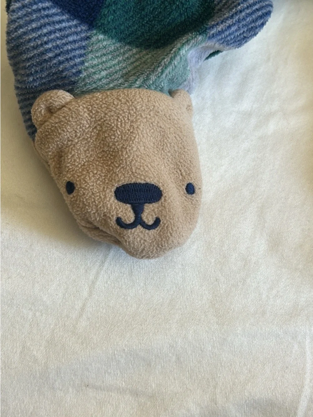 Baby Fleece One-Piece Footed Sleepers - Blue, Navy, Green Plaid